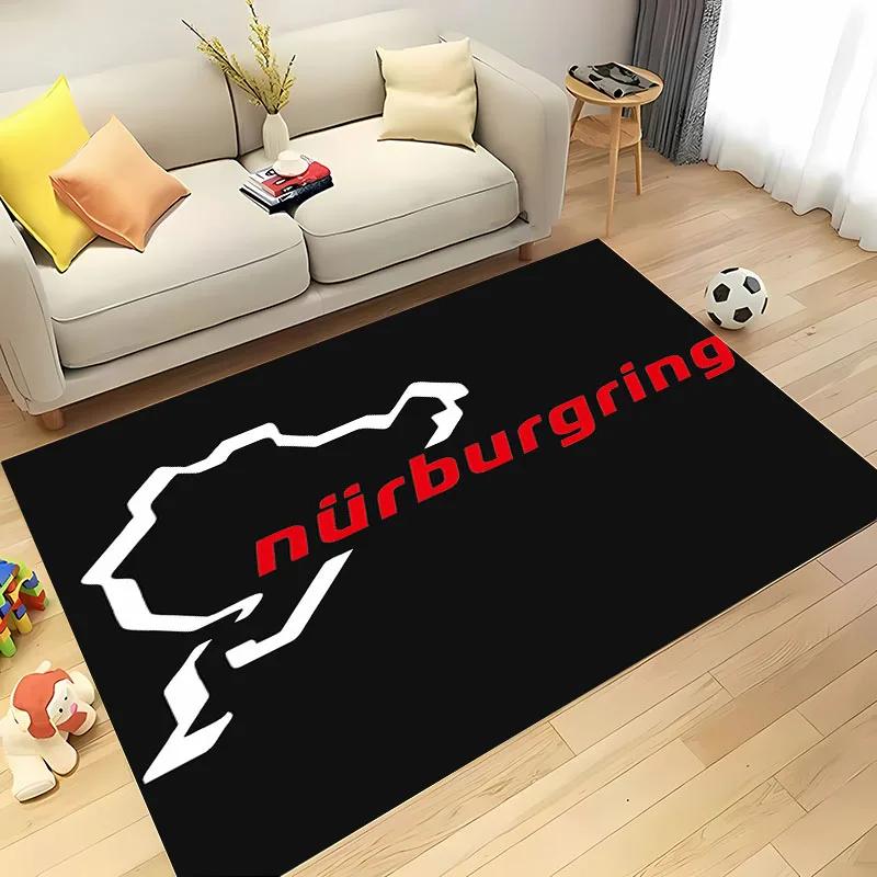 3D HD Nurburgring F1 International Track Rug,Carpet for Living Room Bedroom Sofa Doormat Decor,Kid Game Non-slip Floor Mat Gift