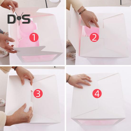 Balloon Box Reusable Clear Paper Box with Letter Stackable DIY Assembly 25 X 25cm Cube Box for Graduation Wedding Birthday Party Decor