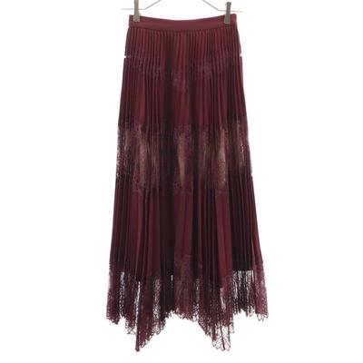 AMERI UNDRESSED Long Length Lace Switching Pleated Skirt Women Used