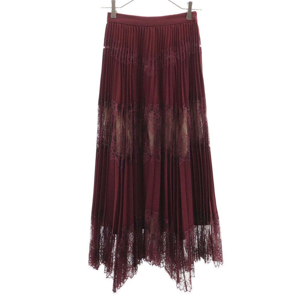 AMERI UNDRESSED Long Length Lace Switching Pleated Skirt Women Used