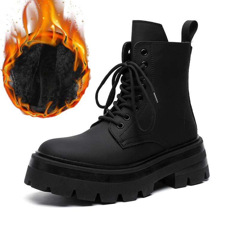 Mens Fashion Party Nightclub High Motorcycle Boots Autumn Winter Shoes Cowboy Original Leather Boot Cool Platform Long Botas Man