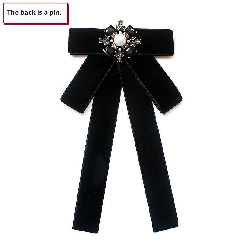

Черная бабочка лента бант брошь воротник галстук униформа рубашка воротник цветочные броши для женщин тканевое искусство платья аксессуар