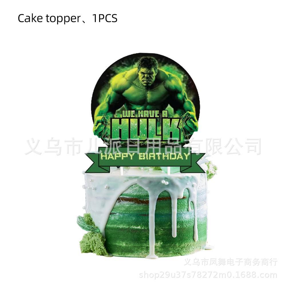 Hulk The Hulk Birthday Party Decoration Cupboard Flag Balloon Cake Flag Tablecloth Set