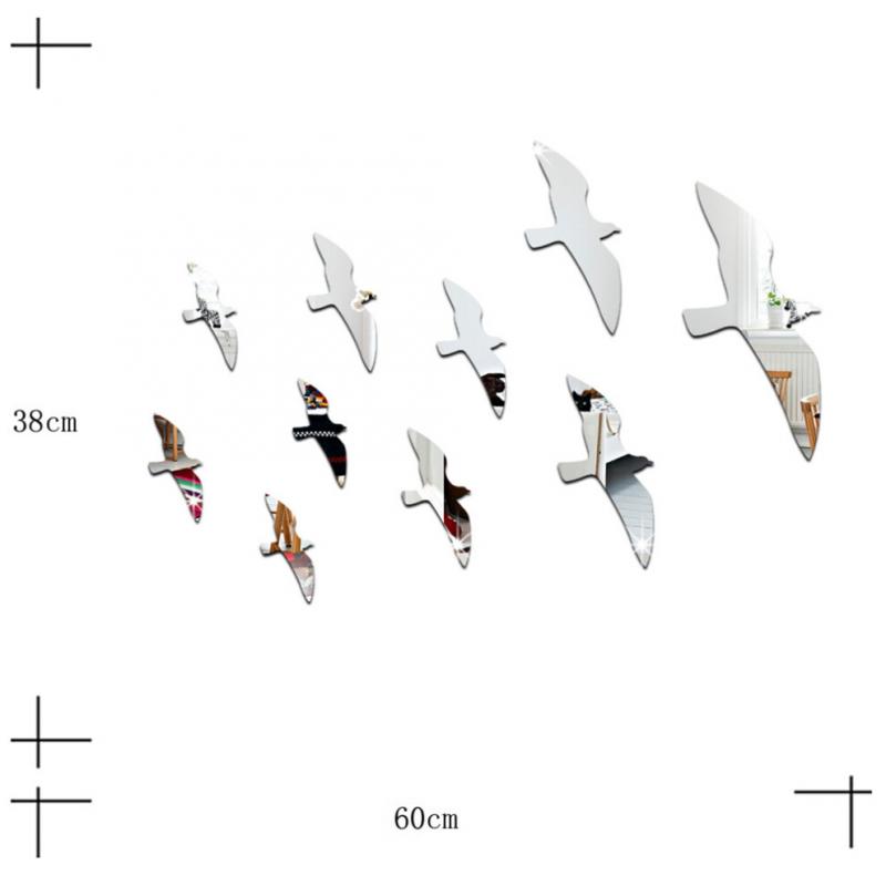 2 abnehmbare Wandaufkleber-Sets, Vogelmuster, Wanddekoration