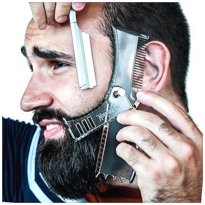 Adjustable Beard Shaping Tool Men Portable Styling Stencil Comb Template Trimmer
