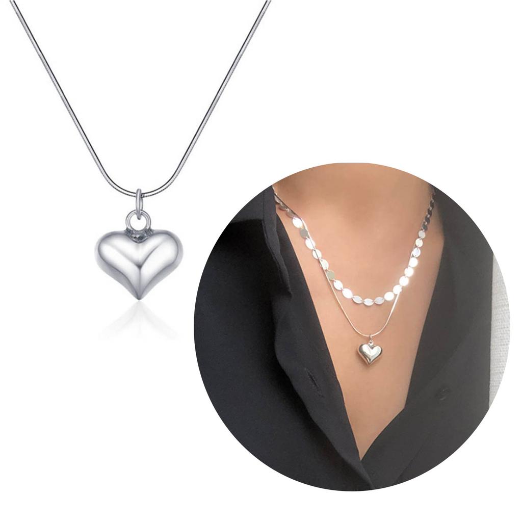 Heart Pendant Necklaces Heart Choker Heart Pendant Collarbone Chain Heart Choker Titanium Steel Material for Girls Woman