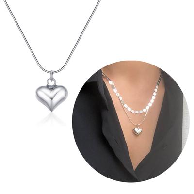 Heart Pendant Necklaces Heart Choker Heart Pendant Collarbone Chain Heart Choker Titanium Steel Material for Girls Woman