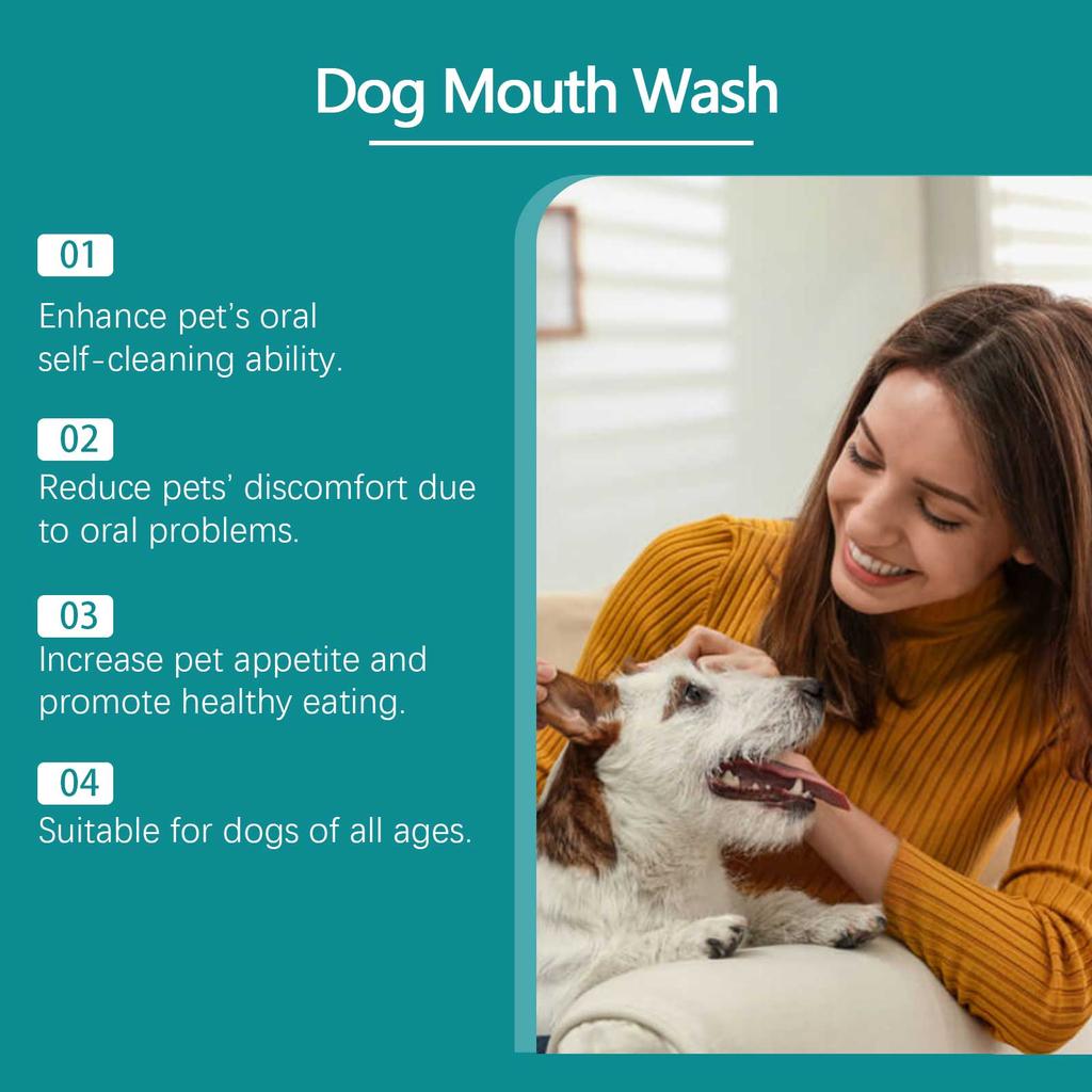 Yegbong Dog Mouthwash Caring for Your Pet's Oral Hygiene Cleans Plaque and Odor Dog Mouthwash
