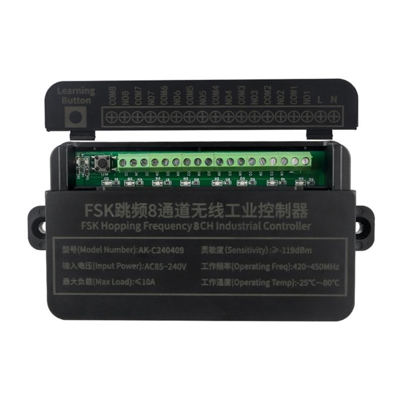 8 Way Wireless Remote Controller AC85~240V Adaptive Wide Voltages for Motor Fan Lamp and Roller Door Long Ranged