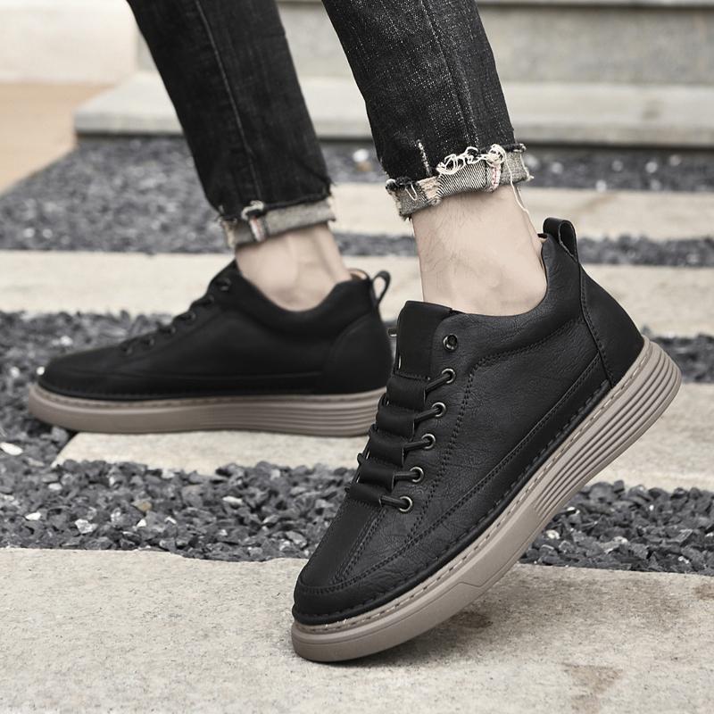 Plus Size British Style Genuine Leather Men Shoes Trend Comfortable Casual Shoes Moccasins Men Flats Shoes
