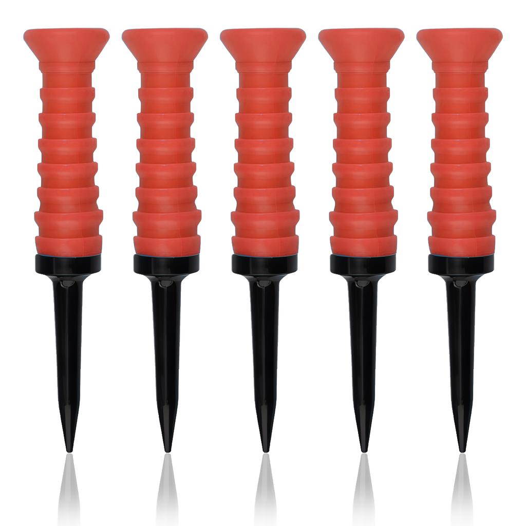 5pcs 360° Flexible Rubber Golf Tees, 3.27in/83mm, Durable, Low Friction, Vibrant Multicolor - Ideal for Everyday Golfers