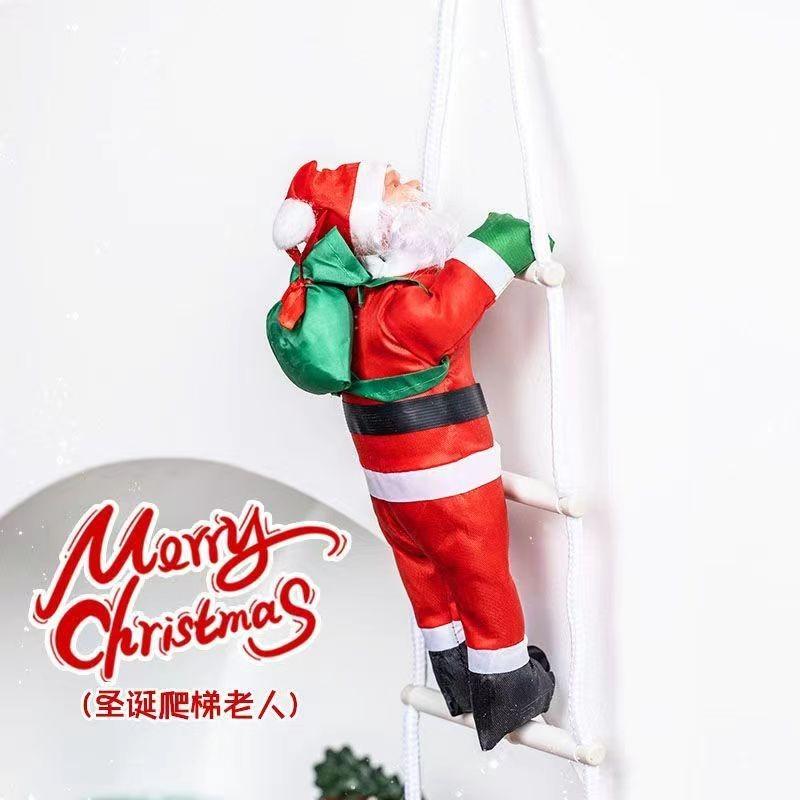 Home Restaurant Decor Pendant Merry Christmas Decoration Climbing Santa Claus Gifts Doll Hanging Drop Ornaments Holiday Decor