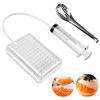 Caixa para Fazer Caviar Spherification Dropper, Kit de Gastronomia Molecular, Dispensador de Molho de Ovas de 96 Furos Ferramentas de Coador com Colher e Seringa
