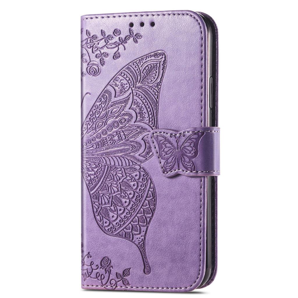 Butterfly Embossed Leather Wallet Flip Case for Samsung Galaxy S26 S25 S24 S23 S22 S21 S20 Ultra Plus FE Edge, Card Holder Cover