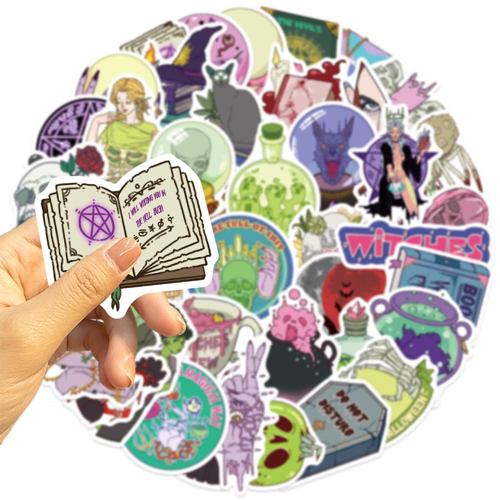 50 Cartoons INS Wind Witch Graffiti Stickers Decorate Guitar Notebook Suitcase DIY Waterproof