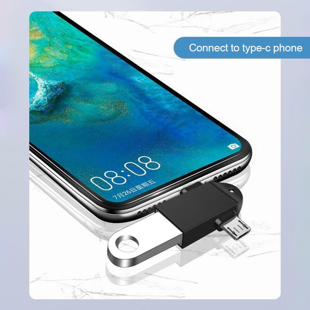 

C# 2 в 1 Micro USB Male to USB3.0 Female Кабель-конвертер OTG Адаптер (черный)