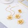 4-Piece Set: Fashionable Irregular Pearl Flower Earrings & Necklace, Middle Eastern Banquet Style for Women