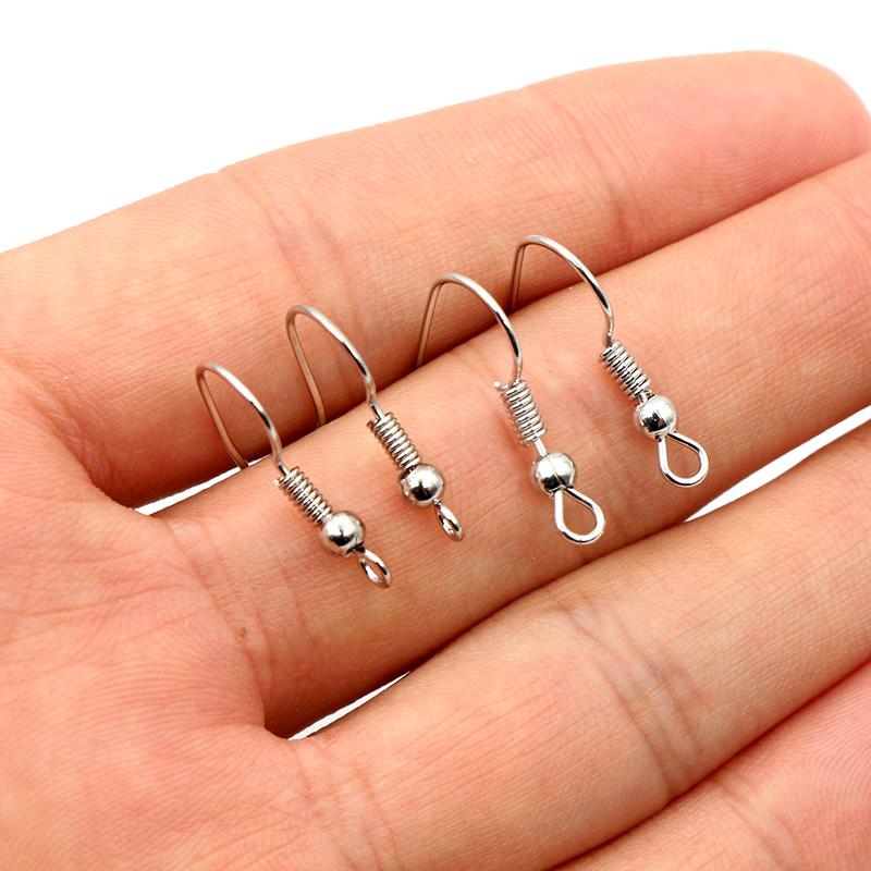 30-100pcs Stainless Steel DIY Earrings Hooks Clasp Findings Handmade Jewelry Making Accessories Earwire Accessories Steel Gold