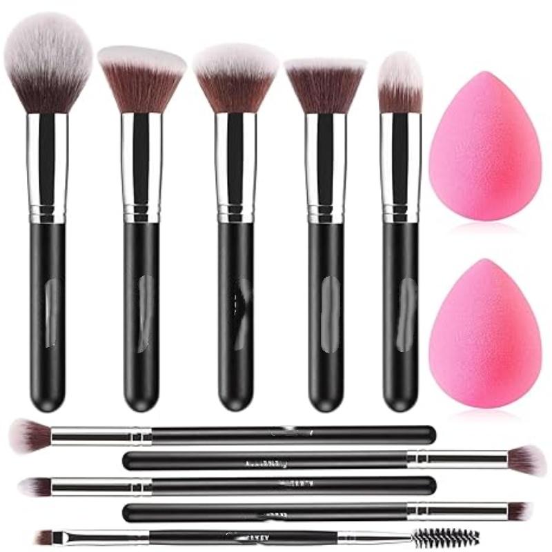 

Makeup Brush Set, Foundation Eyeshadow Concealer Blush Powder , 2 Blender. One Set of Makeup Brushes