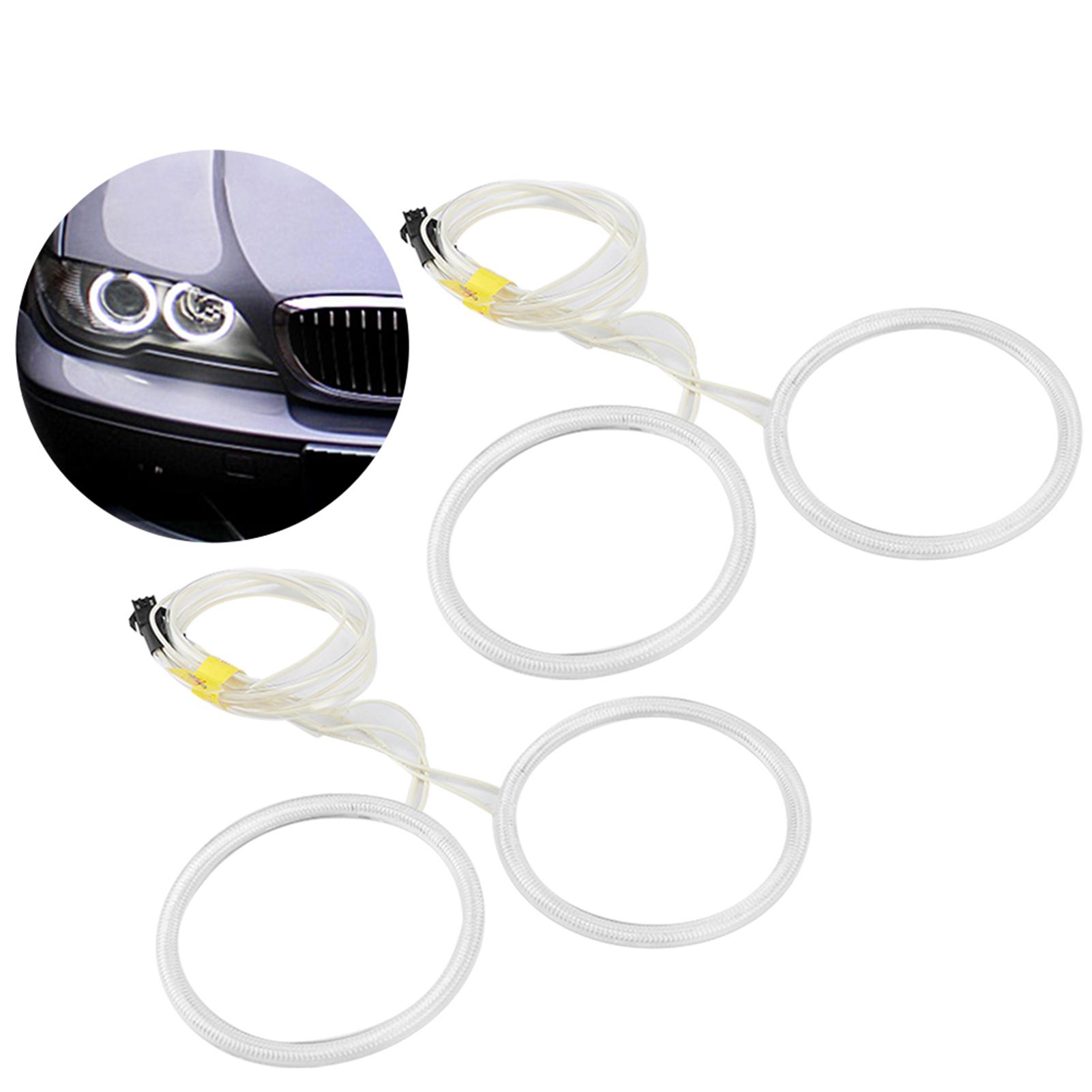 

4 шт. Автомобільні білі ангельські очі Фара Світлодідні кільця гало 106 мм 4,2 дюйма Кріплення Підходить для E46