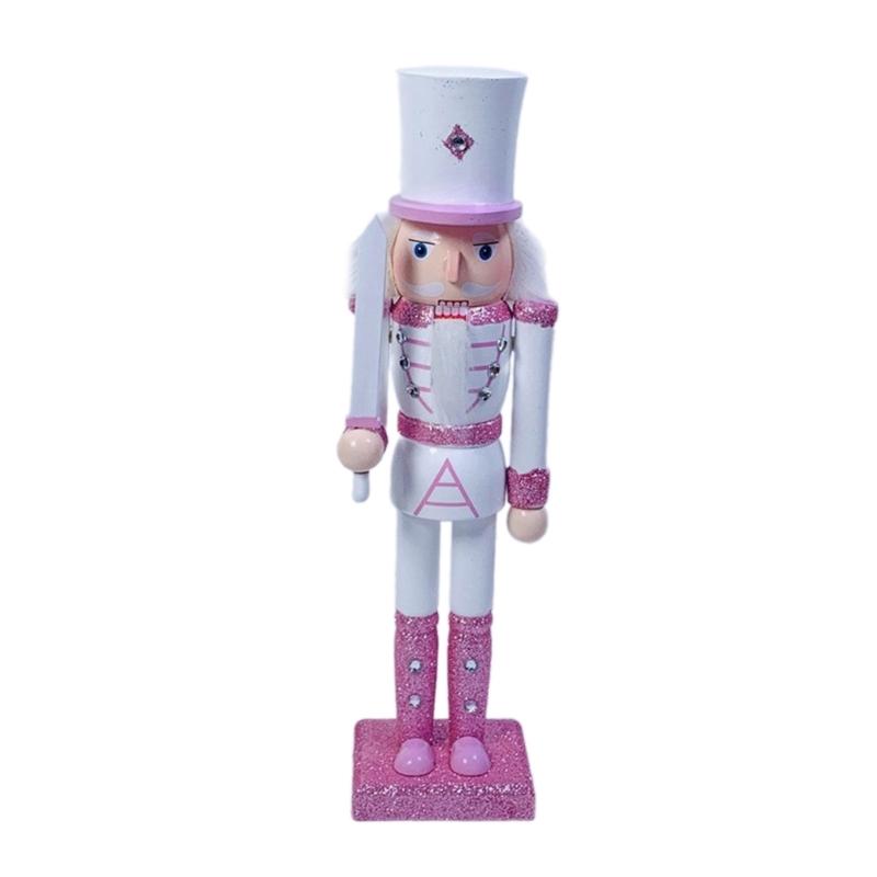 Stylish Nutcrackers Soldier Ornament Pink Series Nutcrackers Soldier Figurine Ornament for Individualized Room Decors