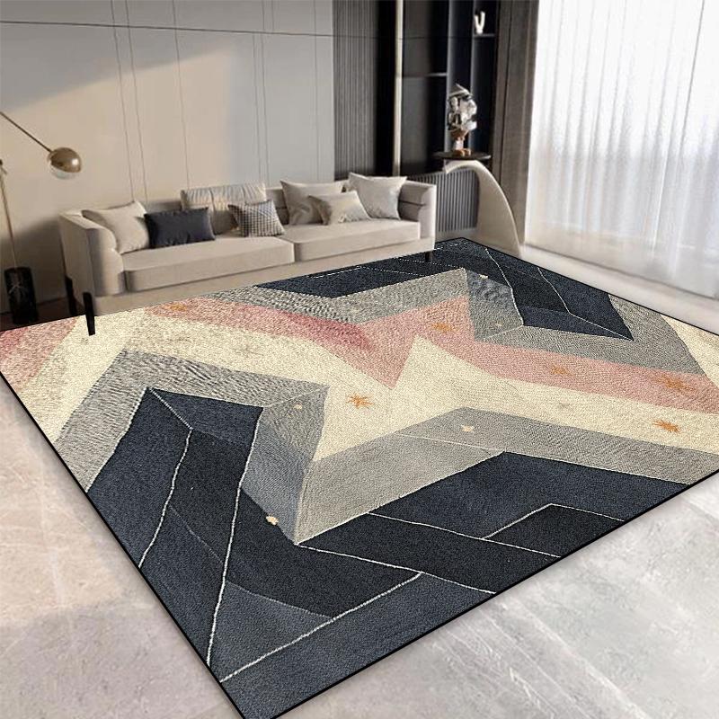 Nordic Geometric Style Carpet for Living Room Modern Decor Bedroom Bedside Washable Large Rug Study Doorway  Foldable Floor Mat