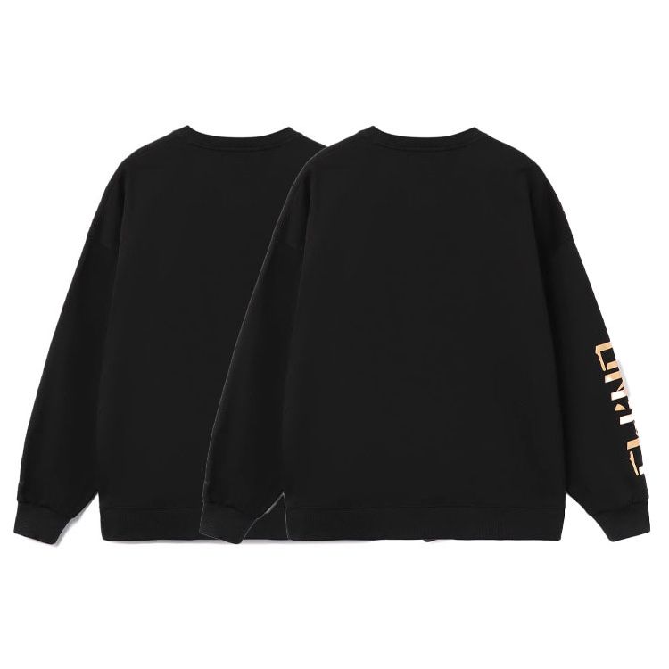 Li-Ning Printed Oversized Crew Neck Sweatshirt Unisex Tops Black AWDRB78-2