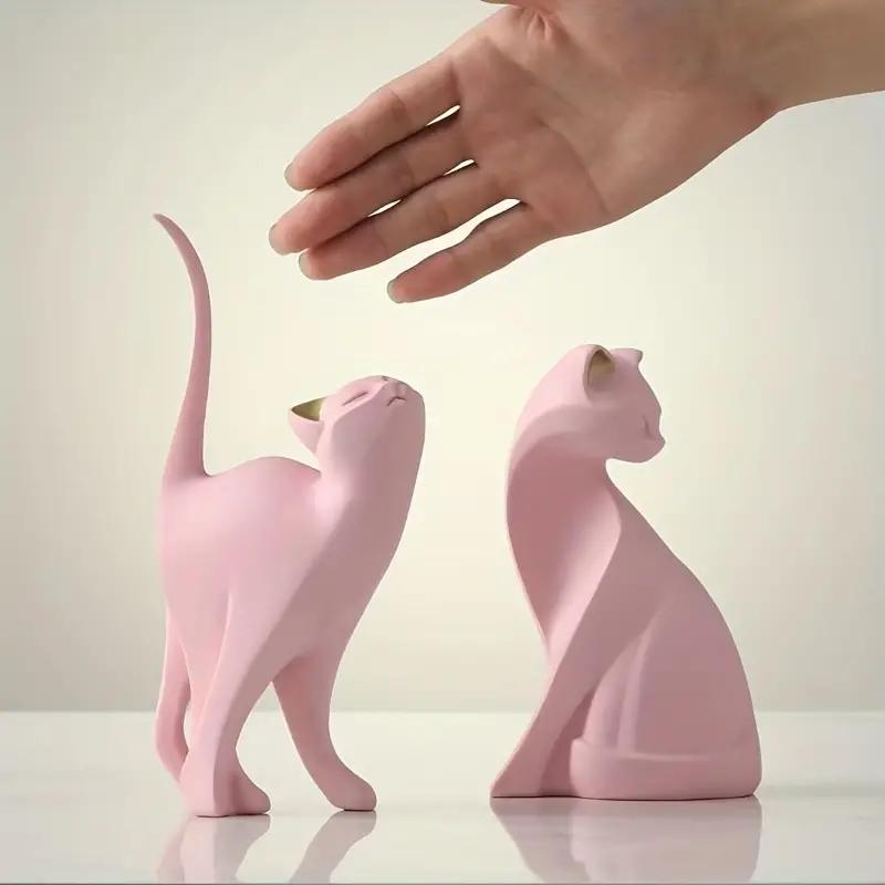 Resin Couples Cat Statues for Home Decorations Animal Figurine European Creative Wedding Gift Decorative Home Decor Sculpture
