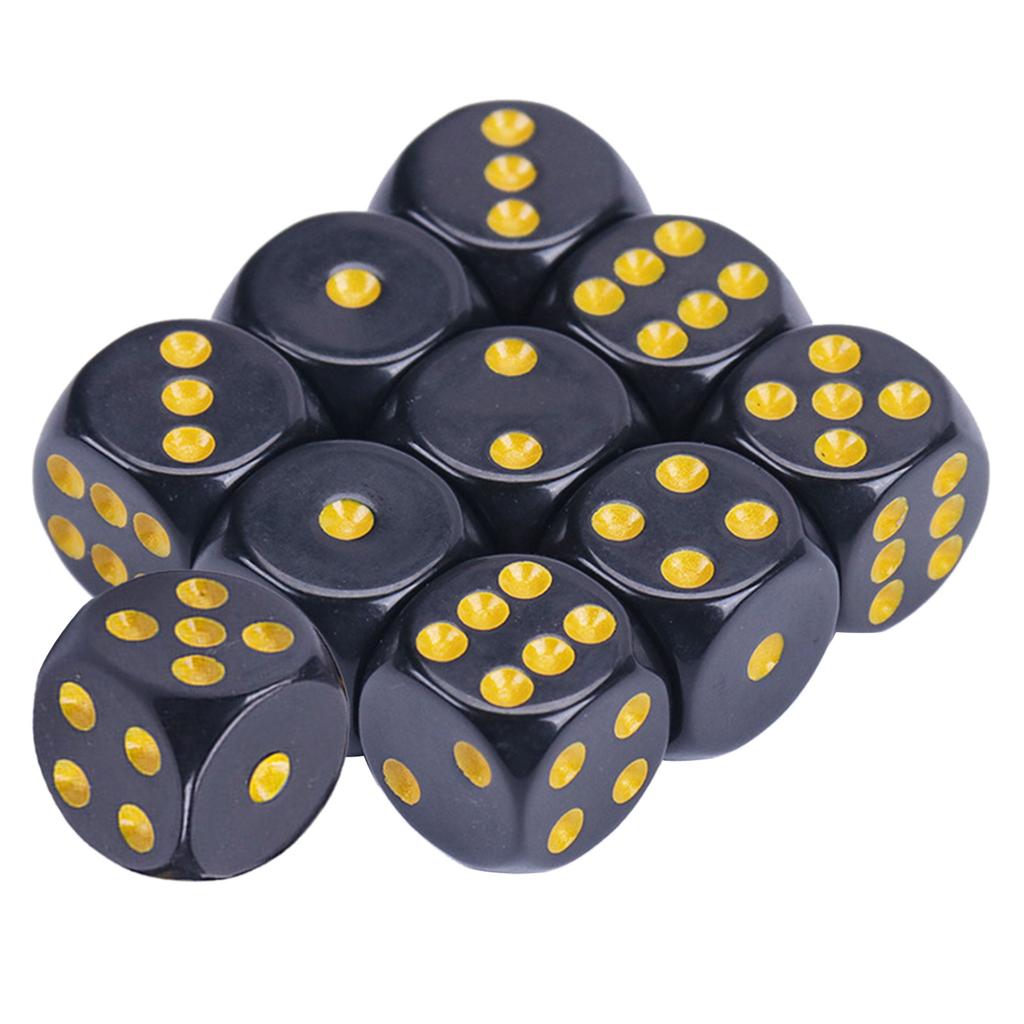 Acrylic 16mm Dices Set Colorful Six Sided Dices Cubes with Dots Playing Square Blocks Kids Math Teaching Educational Toy