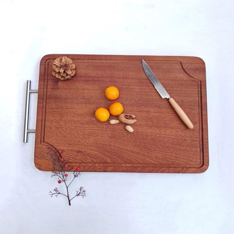 Wenge Wood Cutting Board with Stainless Steel Handle