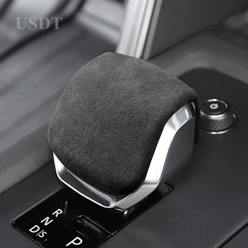 

For Jaguar F-PACE F PACE 2022 2023 Interior Accessories Leather Car Gear Shift Knob Cover Gears Suede Cap Mat