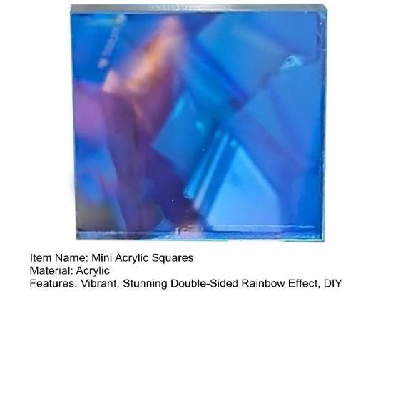 Duhaové akrylové čtverce 0,8'' x 0,8''/1,2" x 1,2" Mini duhový holografický akrylový list Sada oboustranné holo dlaždice pro DIY řemesla Světelný stín