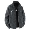 Men's Stand-up Collar Leather Jacket Men's Spring and Autumn American Trendy Versatile Zipper Pu Leather Jacket Jacket