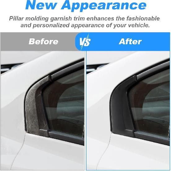 Rear Left Passenger Side C Pillar Mould Trim for Honda Civic 2012-2015 Door Window Pillar Post Exterior Repair Cover Trim Black No.72721-TR3-A00