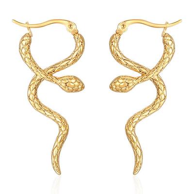 Orecchini a Serpente Retro in Acciaio Inossidabile Transfrontalieri per Donne - Orecchini Lunghi alla Moda in Stile Europeo e Americano