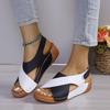 Women's Summer Cross-Border Platform Sandals - Plus Size, Open Toe, Thick Sole, Magic Tape Closure, European & American Style (Size 43)