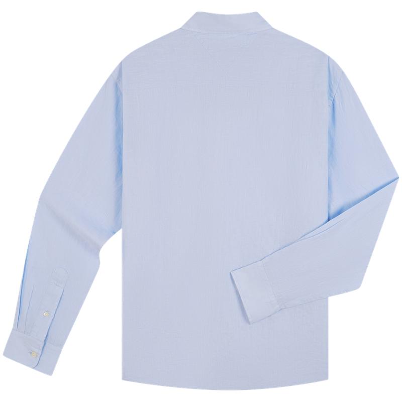Tommy Hilfiger Comfortable Linen Casual Vacation Style Solid Color Long Sleeve Jacket Shirt Men Tops MW0MW39425