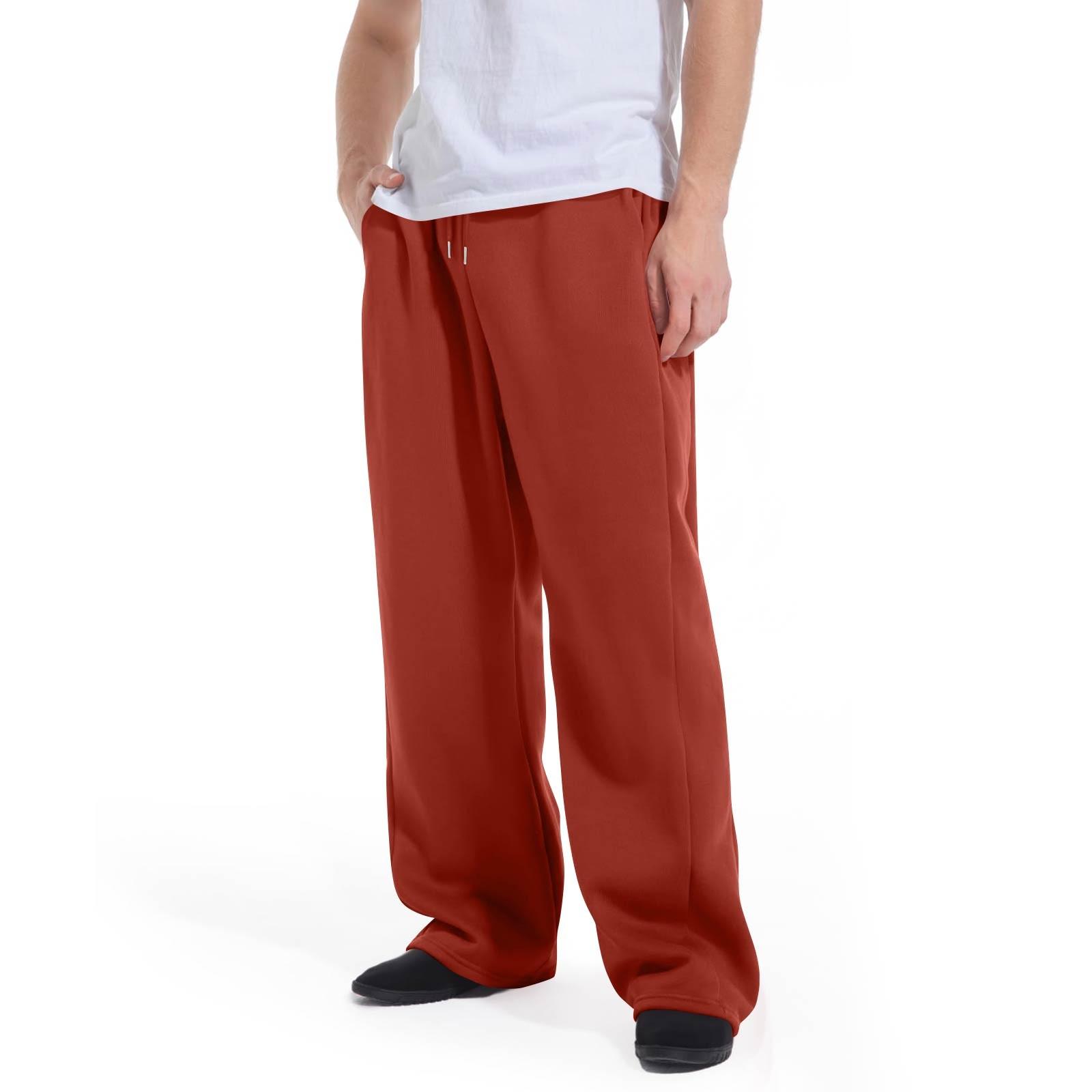 

Men s Loose Casual Sweatpants Elastic Waist Drawstring Sports Pants L Кіновар