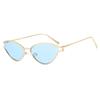Vintage Cat Eye Sunglasses Women New Stylish Metal Rim Solid Color Casual Shades Trendy Retro Brand Design Sun Glasses