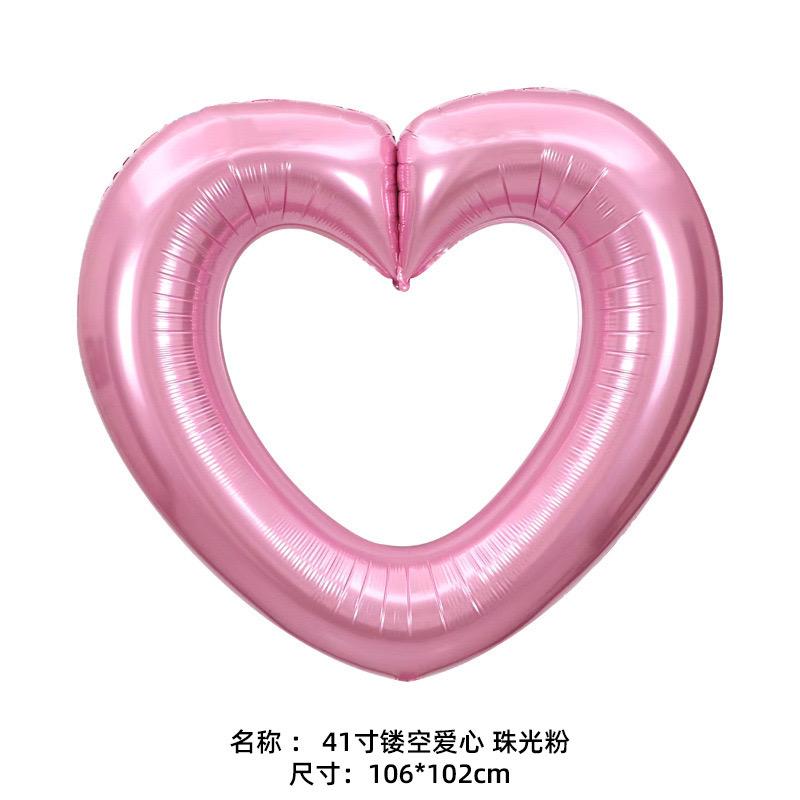 Große hohle Herz-Ballons aus Aluminiumfolie Hochzeitsfeier Valentinstagsdekorationen Schaufenster-Arrangements
