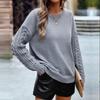 Loose Knitted Sweater Women Long Sleeve O Neck Autumn Winter Solid Color Tops