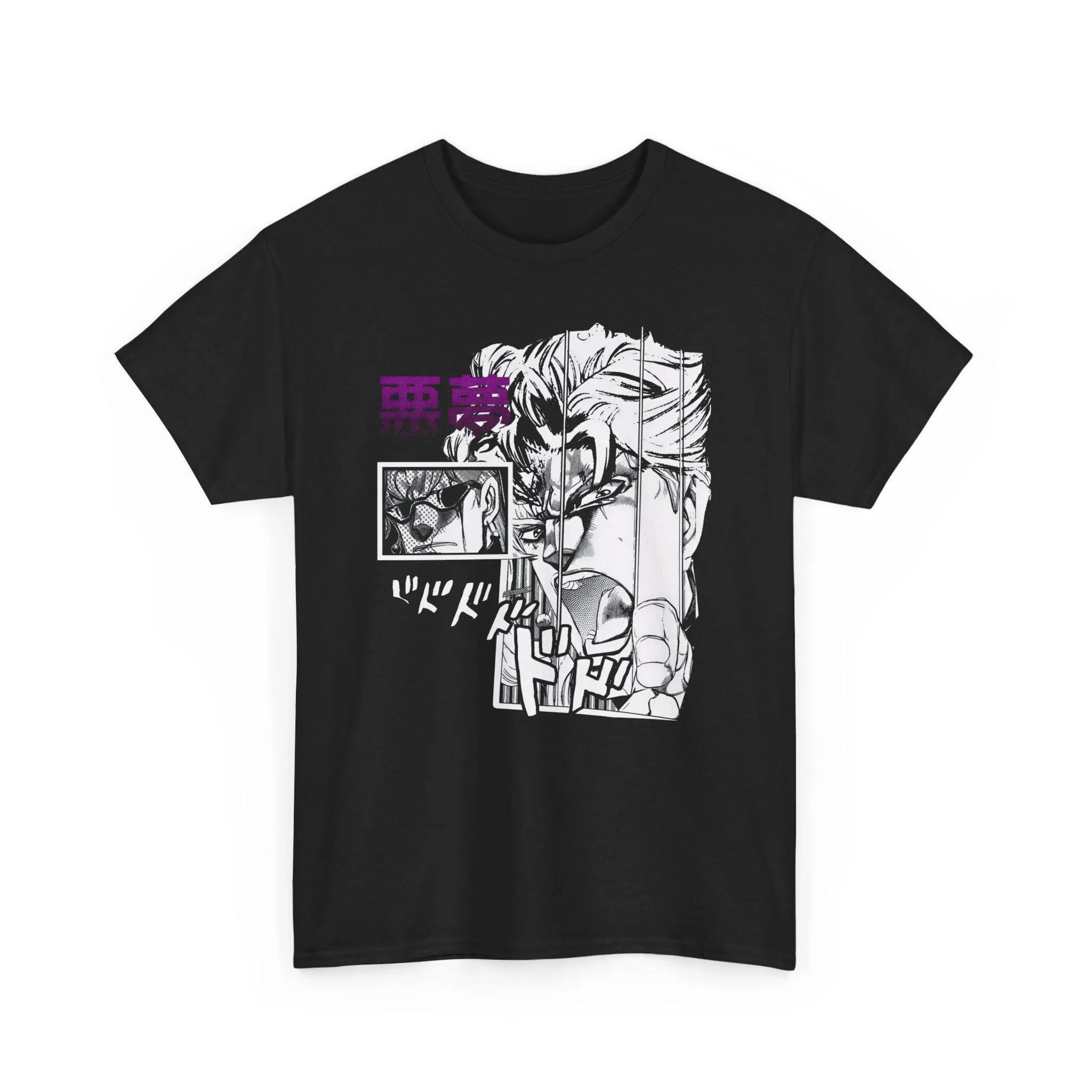 

Аниме JoJo s Bizarre Adventure Футболка 2026 Лето Новая 100 уличный комикс-узор унисекс Короткий рукав Хип-хоп свободная Y2K рубашка S