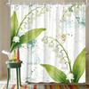 Watercolor White Gardenia Flowers With Green Leaves Waterproof Shower Curtain For Bathroom Decor