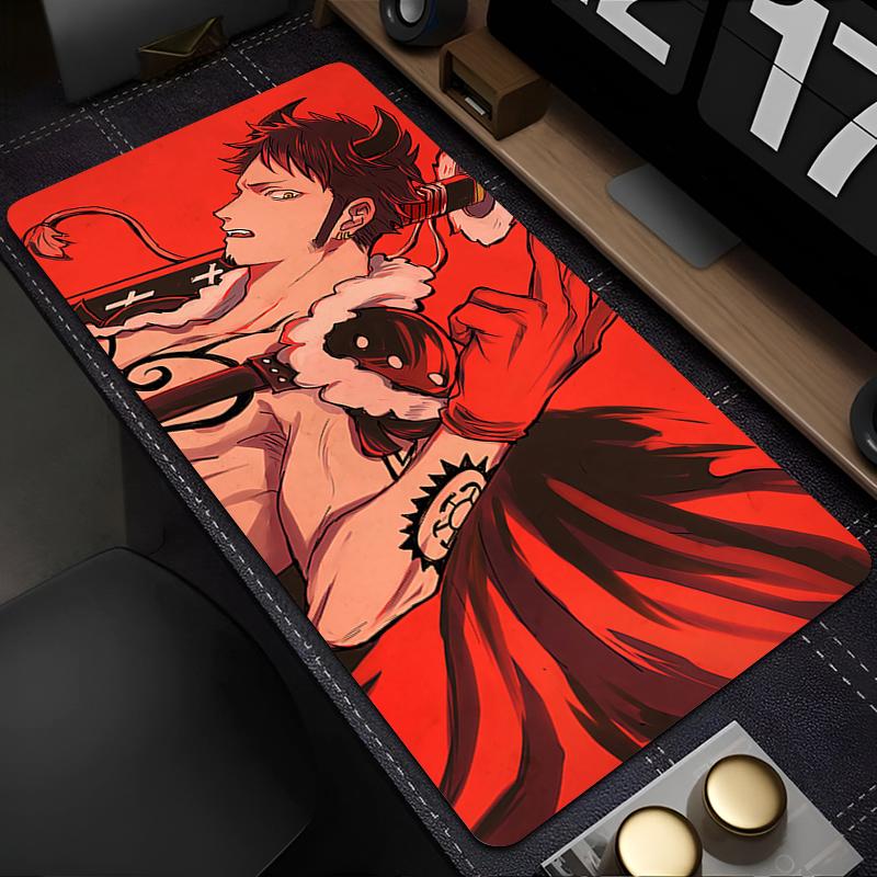 Mouse Pad One Piece Law Gaming Accessories PC Computer Keyboard Pad Gamer Desk Mat Alfombrilla Edge White Anime Mousepad