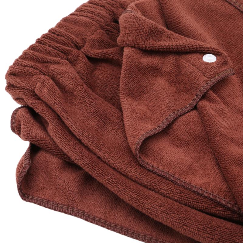 Men Wearable Bath Towel with Pocket Adjustable Size Shower Skirts Elastic Waist Sauna Gym Swimming Holiday Spa Bath Beach Towel