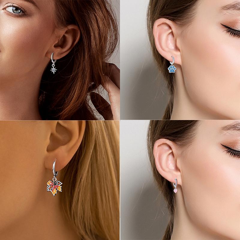 Damen Kupfer Ohrringe Rosa Liebe Sterne Muschel Süße Blume Süß Romantisch Date Party Hochzeit Exquisiter Schmuck Geschenke