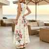 Summer Lightweight Flowy Beach Vacation Dress Sleeveless Minimalist Flared Long Skirt Flattering for Daily Casual Wear