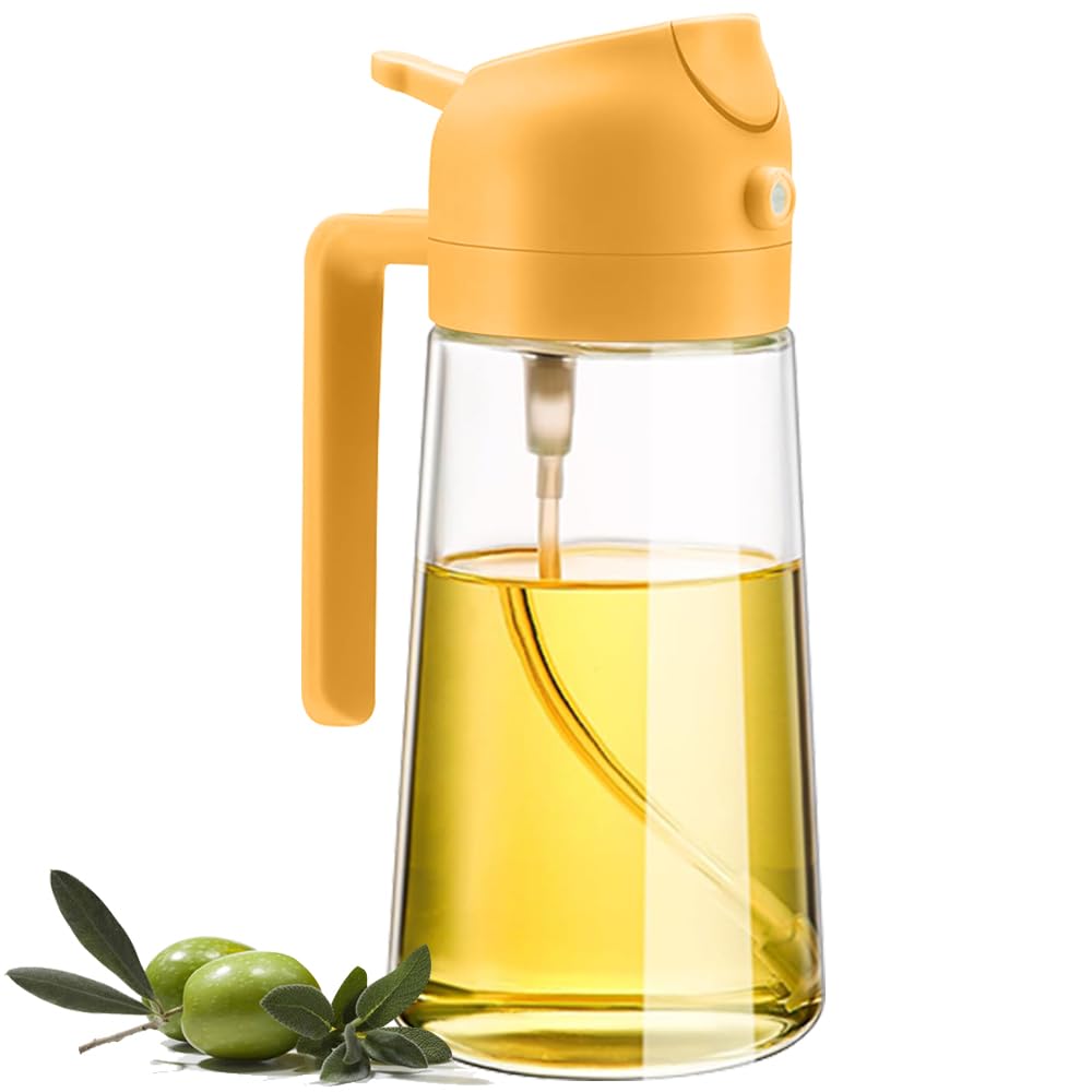 2 in 1 Oil Sprayer, Oil Sprayer for Kitchen Cooking, 470ml Oil Spray Bottle for Home
