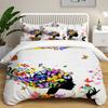 Cartoon Girly Butterfly Duvet Cover Lovely Pink Flower Fairy with Wings Romantic for Children Women Gifts for Bedroom Decoration