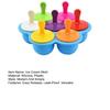 Ice Cream Mold 6-Cavity Flower Shape Silicone Ice Pop Mold with Lids Easy Release Dishwasher Safe Popsicle Mold for Jelly Pudding Soap